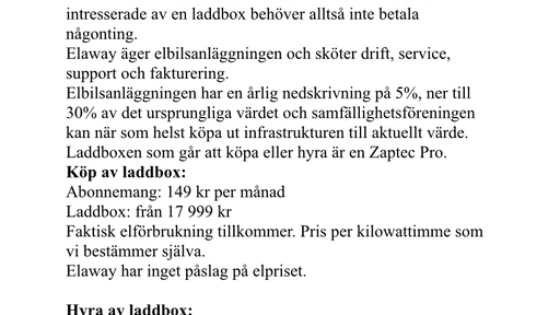 Informations möte ang elbils laddning